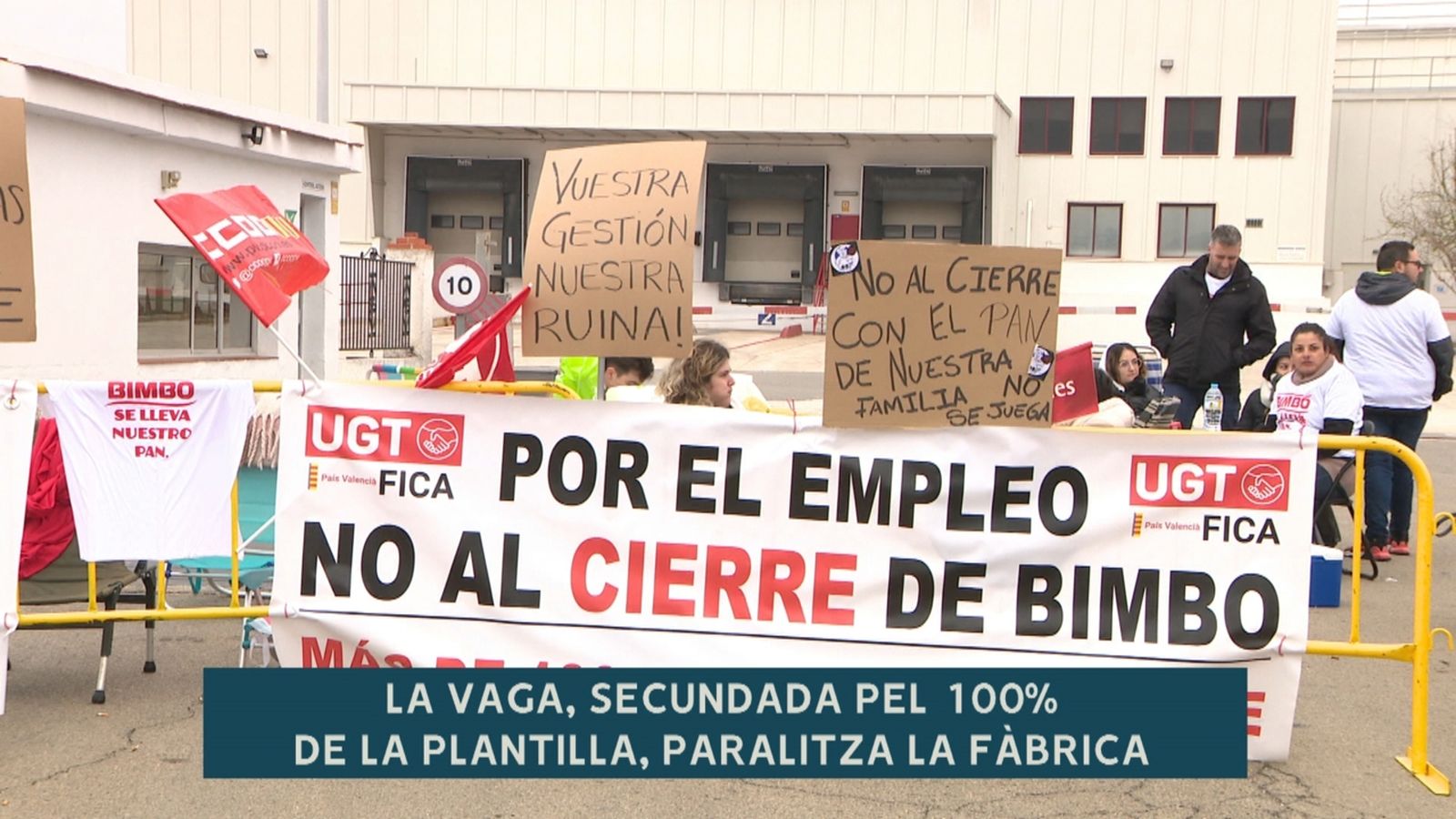 El 100% de la plantilla de Bimbo secunda la vaga