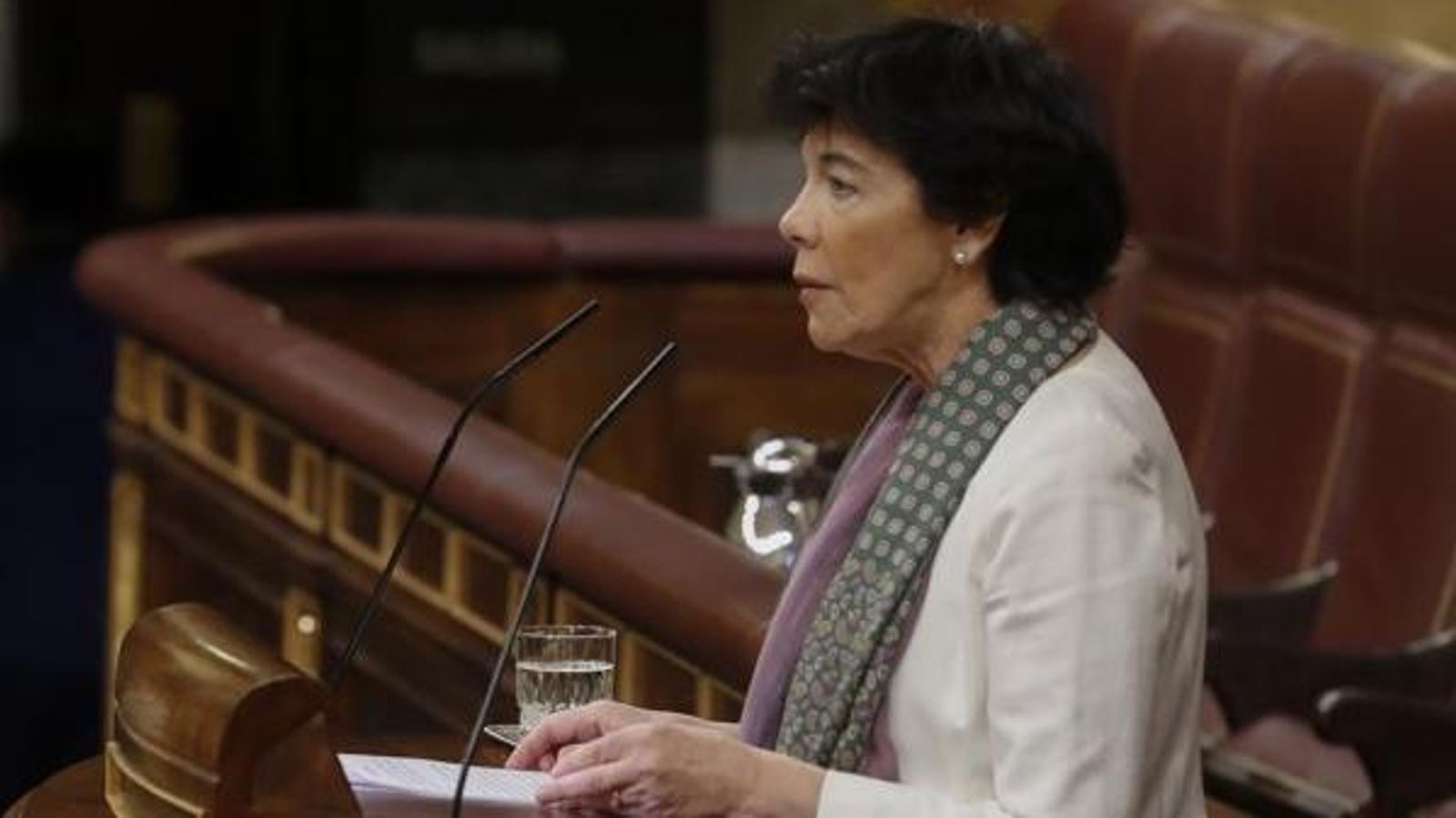 La ministra d'Educació, Isabel Celaá, aquest dimecres en el Congrés
