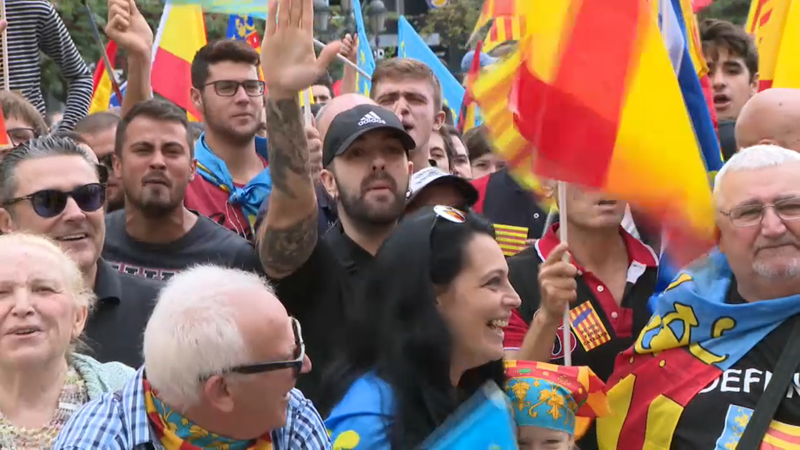 Imatge de la contramanifestació del 9 d'octubre del 2017