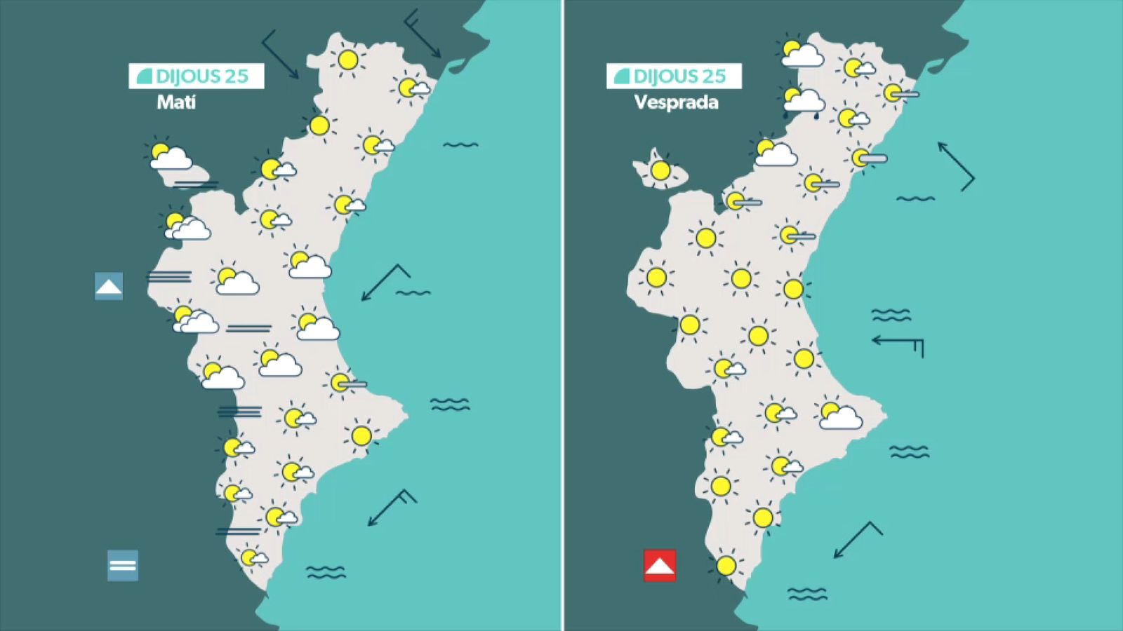La previsió per a dijous 25 de setembre