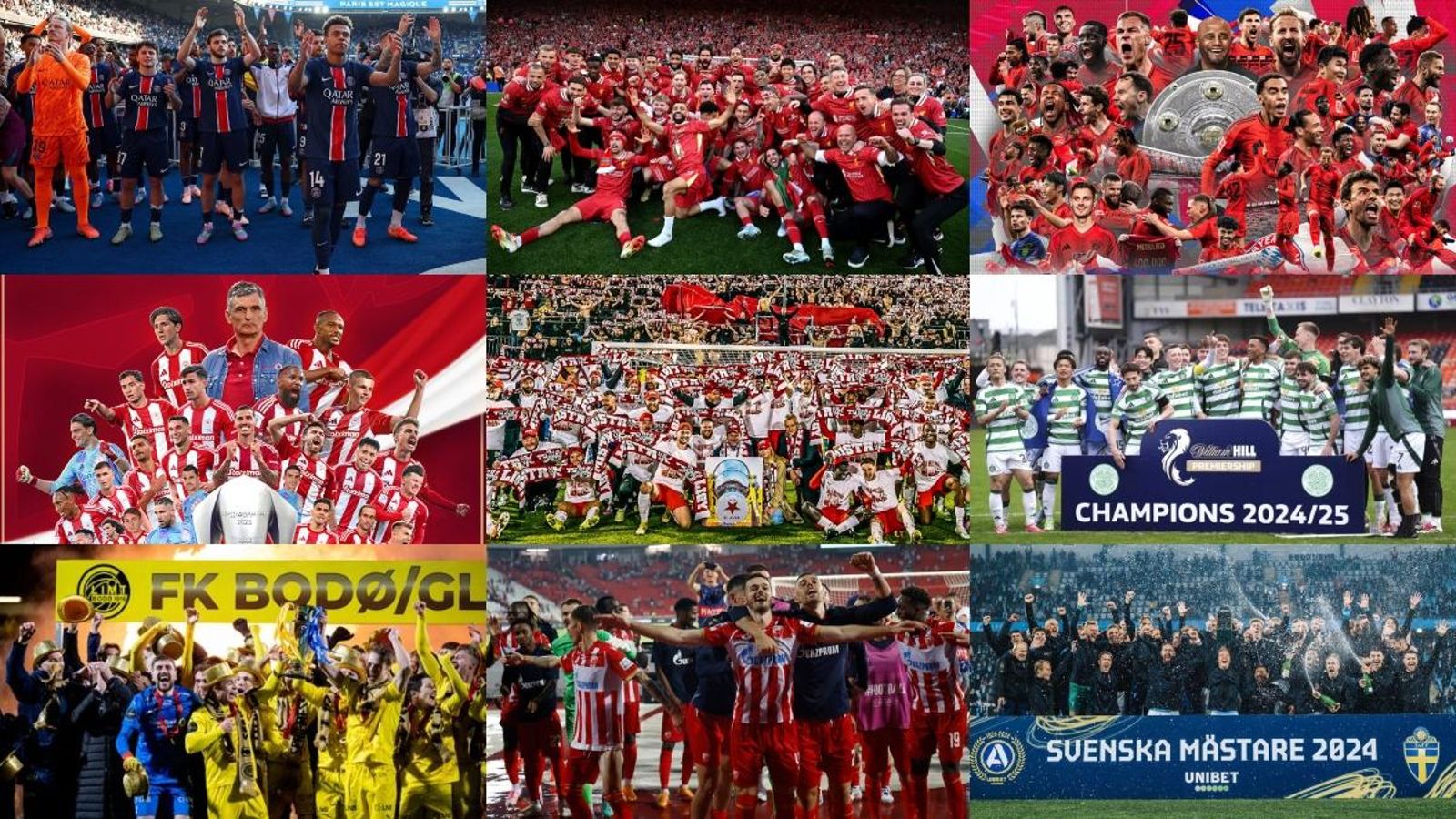 Imatges dels guanyadors de diverses lligues europees