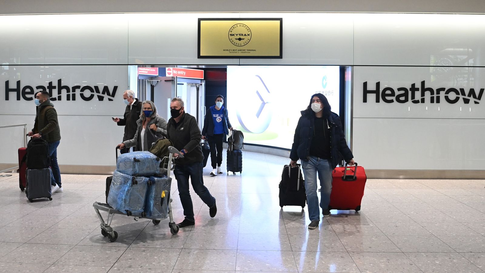 Turistes britànics en l'aeroport de Heathrow