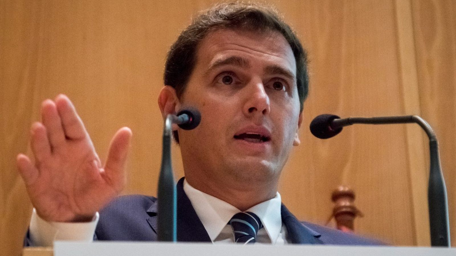 El president de Ciutadans, Albert Rivera, ahir durant un acte a Huelva