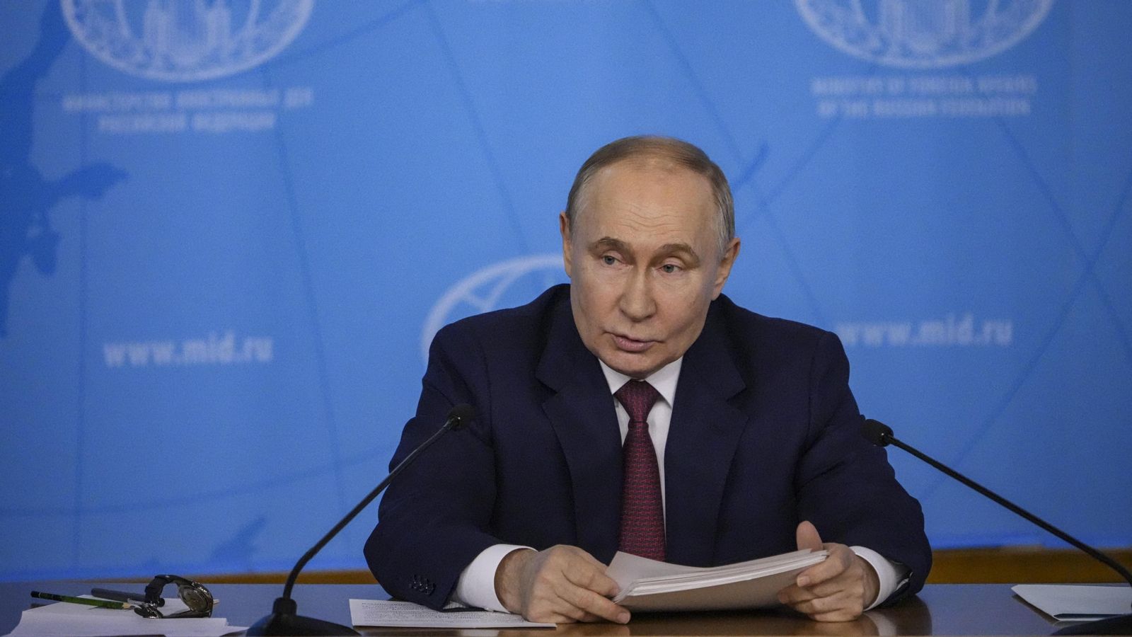 Putin ha parlat este divendres a Moscou a la plana major del Ministeri d'Afers Estrangers en una intervenció transmesa per la televisió.