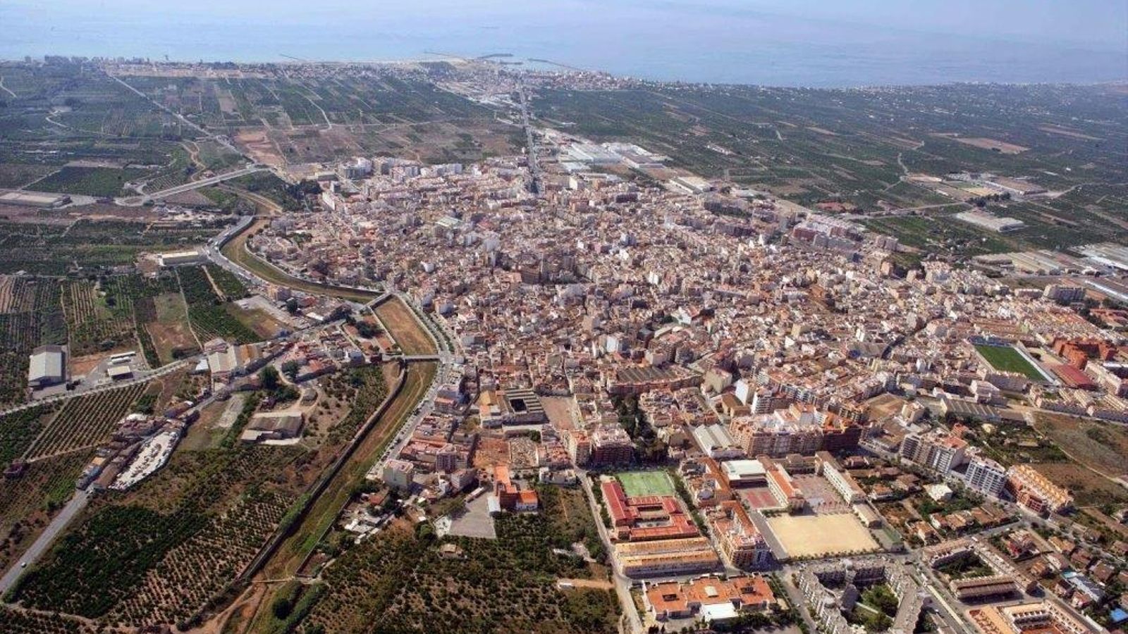 Imatge aèria de Borriana, on es desenvolupa el projecte urbanístic del PAI Golf Sant Gregori