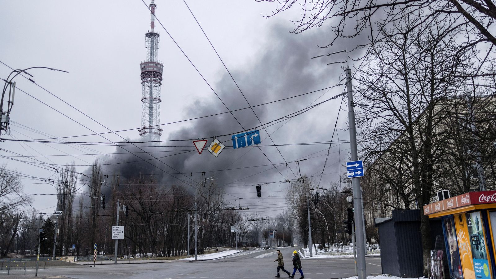 Explosions a la torre de televisió a Kíev