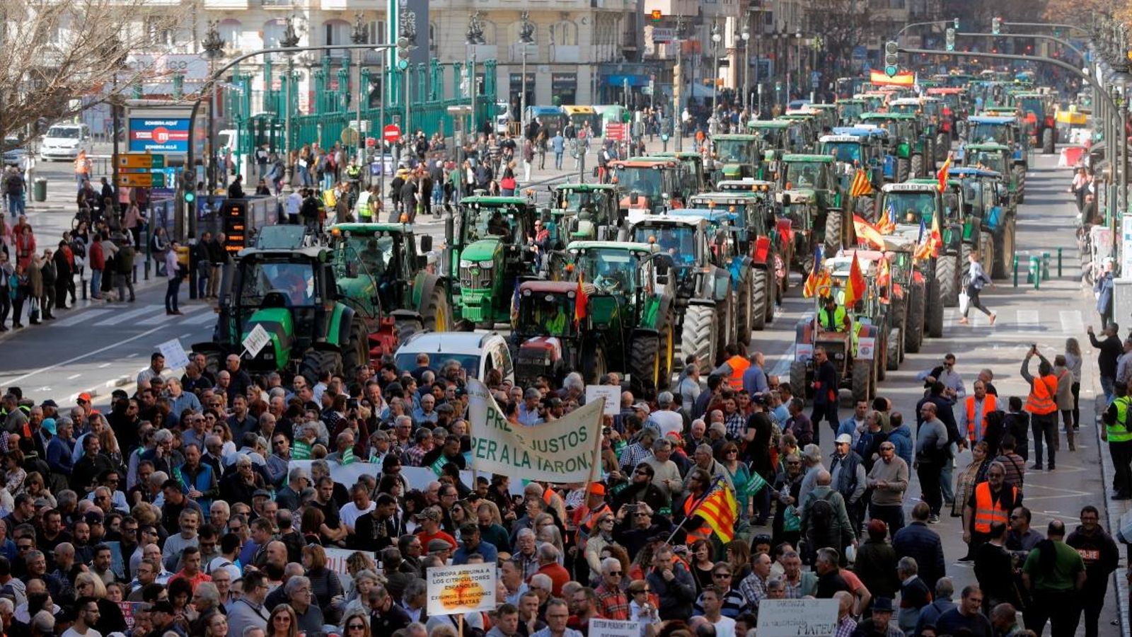 Milers d'agricultors, ramaders i apicultors han recorregut els carrers del centre de València