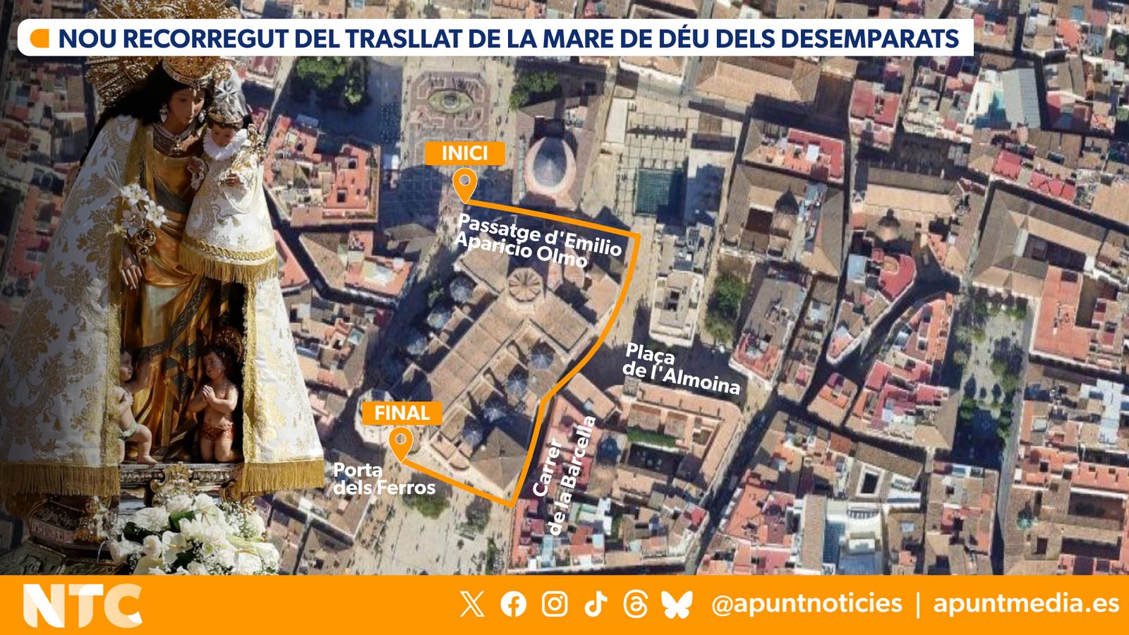 Nou recorregut del Trasllat de la Mare de Déu dels Desemparats 