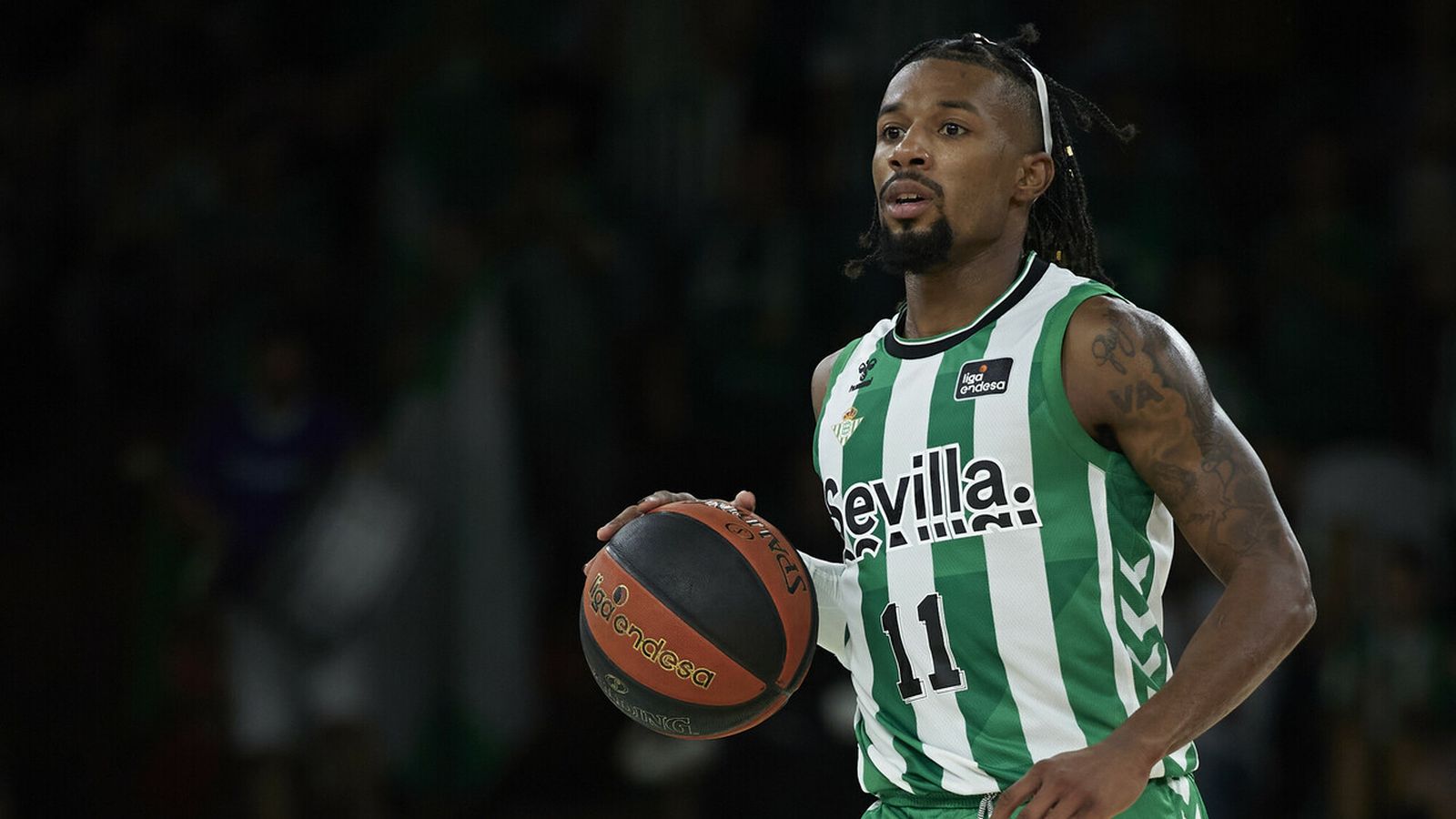 Shanon Evans en un partit de l'ACB amb el Reial Betis.