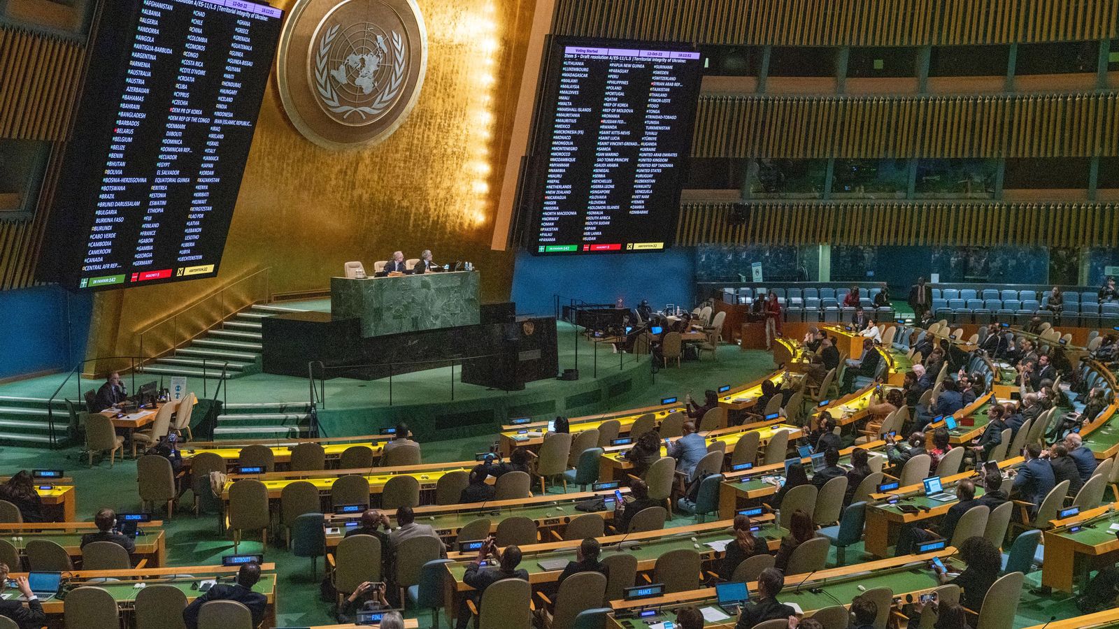 Vista de l'Assemblea General de l'ONU, aquest dimecres
