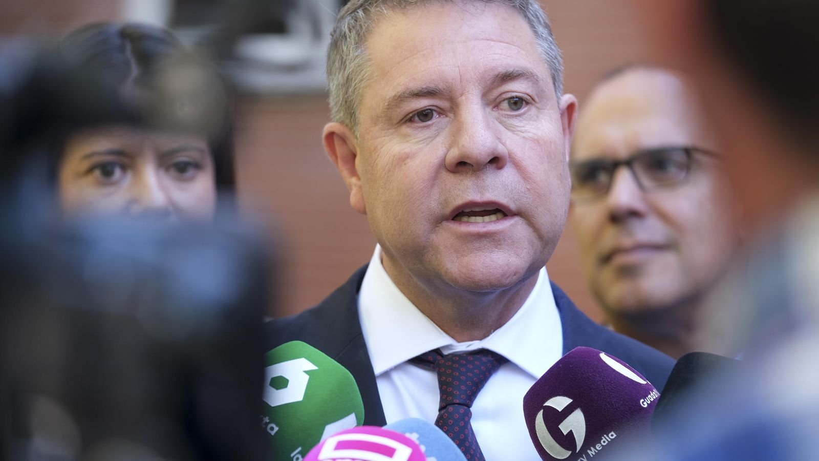 García-Page aten els mitjans de comunicació a Guadalajara el 30 de setembre