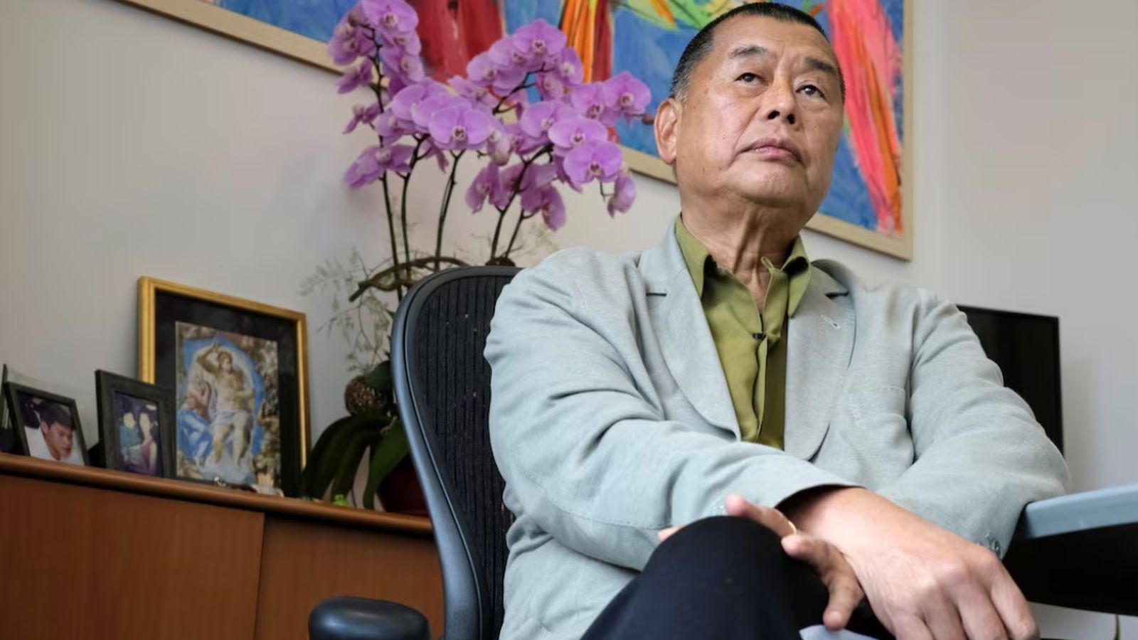 El magnat dels mitjans Jimmy Lai Chee-ying, fundador d’'Apple Daily', durant una entrevista a Hong Kong (la Xina), el 2020