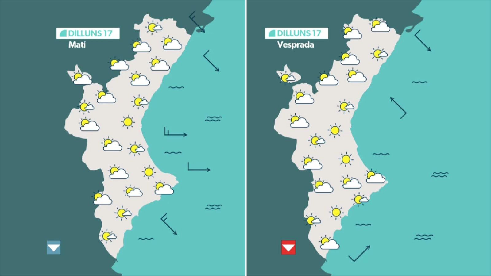La previsió meteorològica dilluns 17 d'octubre