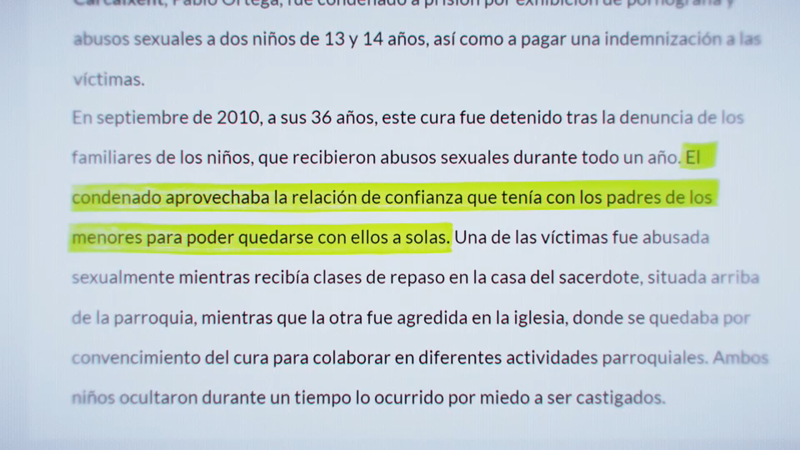 Un detall del contingut de la sentència