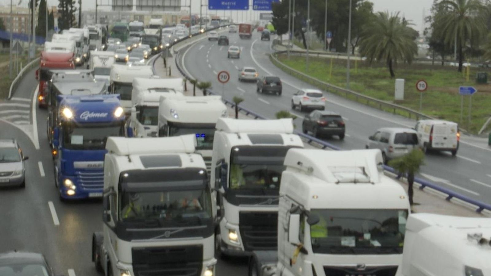 Manifestació transportistes a València