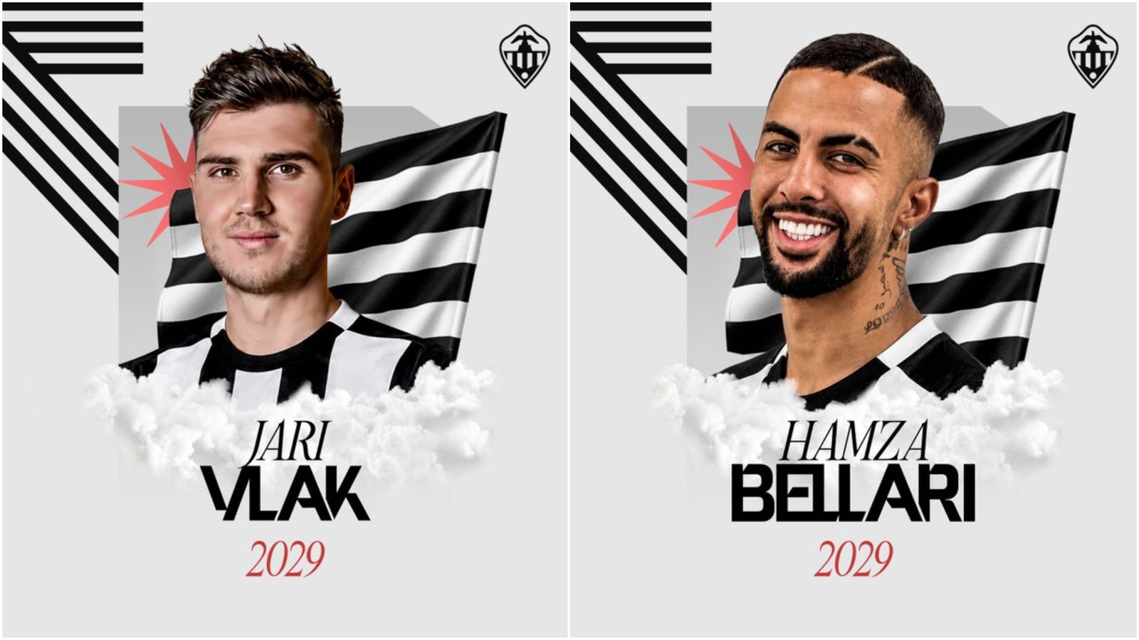 Jari Vlak i Hamza Bellari, amb la camiseta del Castelló