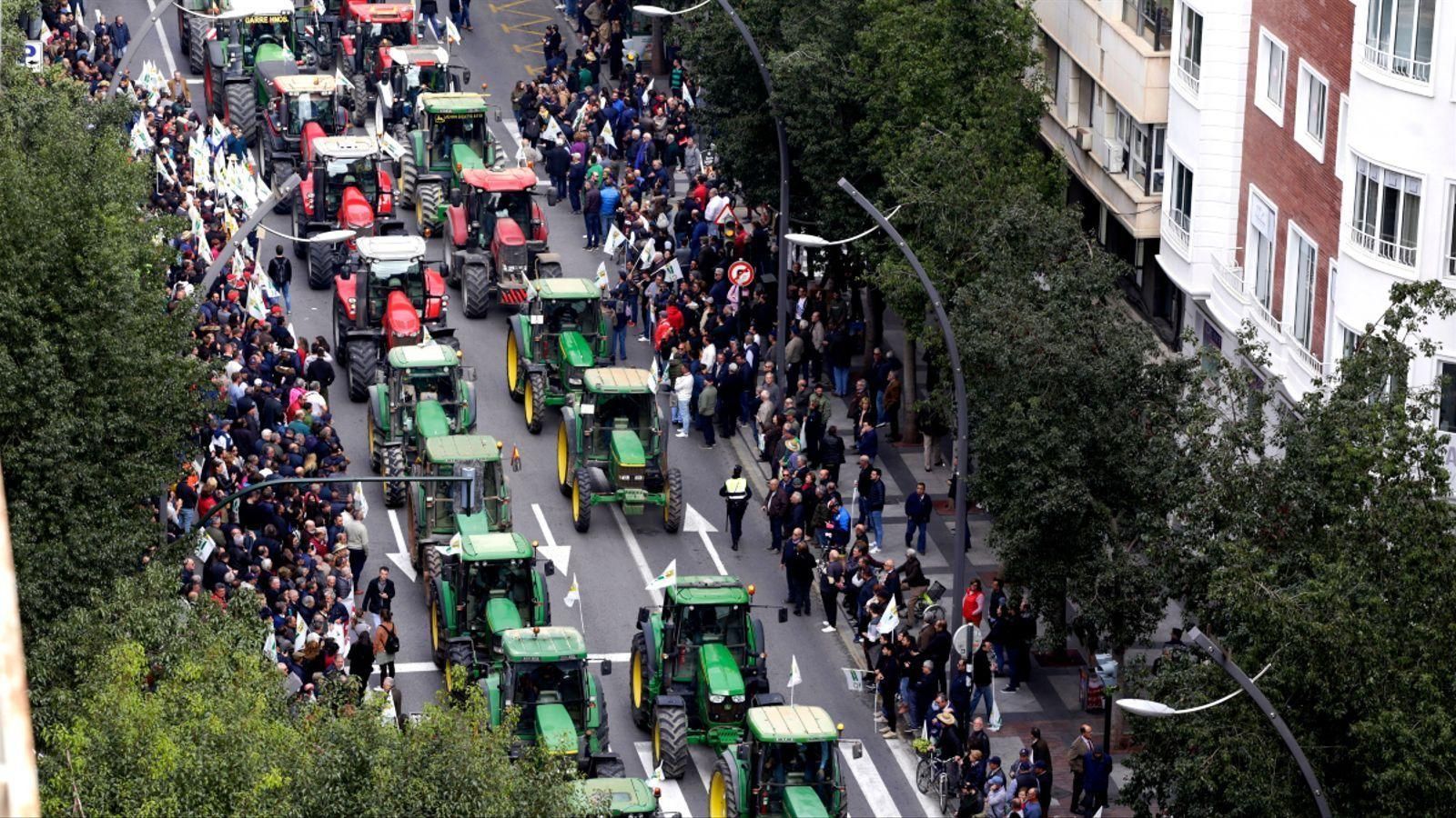 Manifestació dels agricultors en un imatge d'arxiu