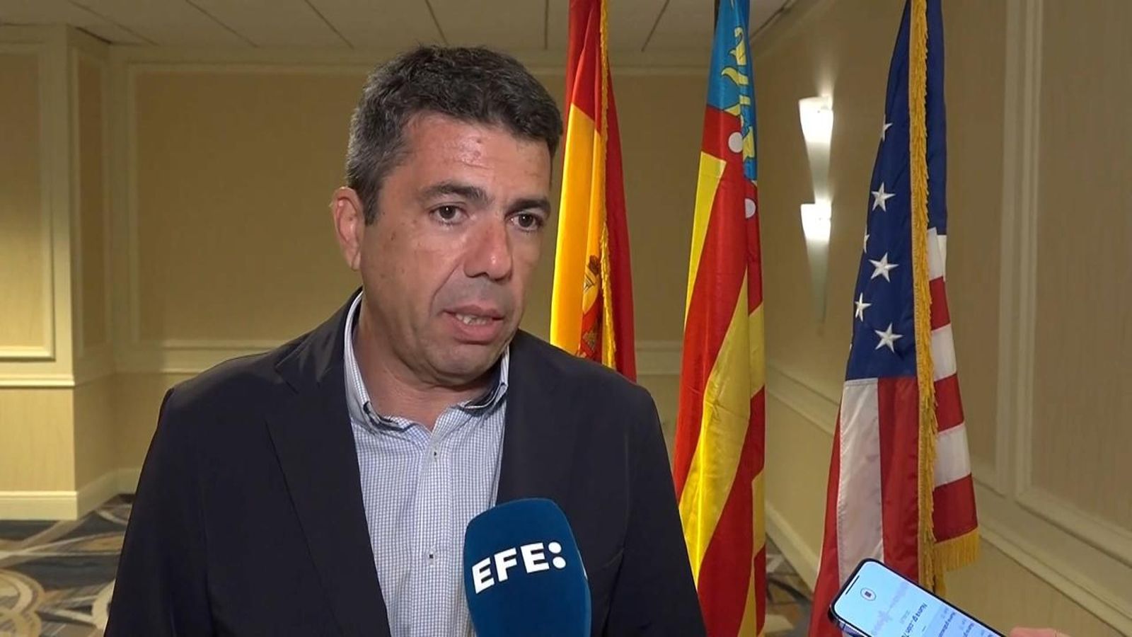 El president de la Generalitat, Carlos Mazón, des de Miami