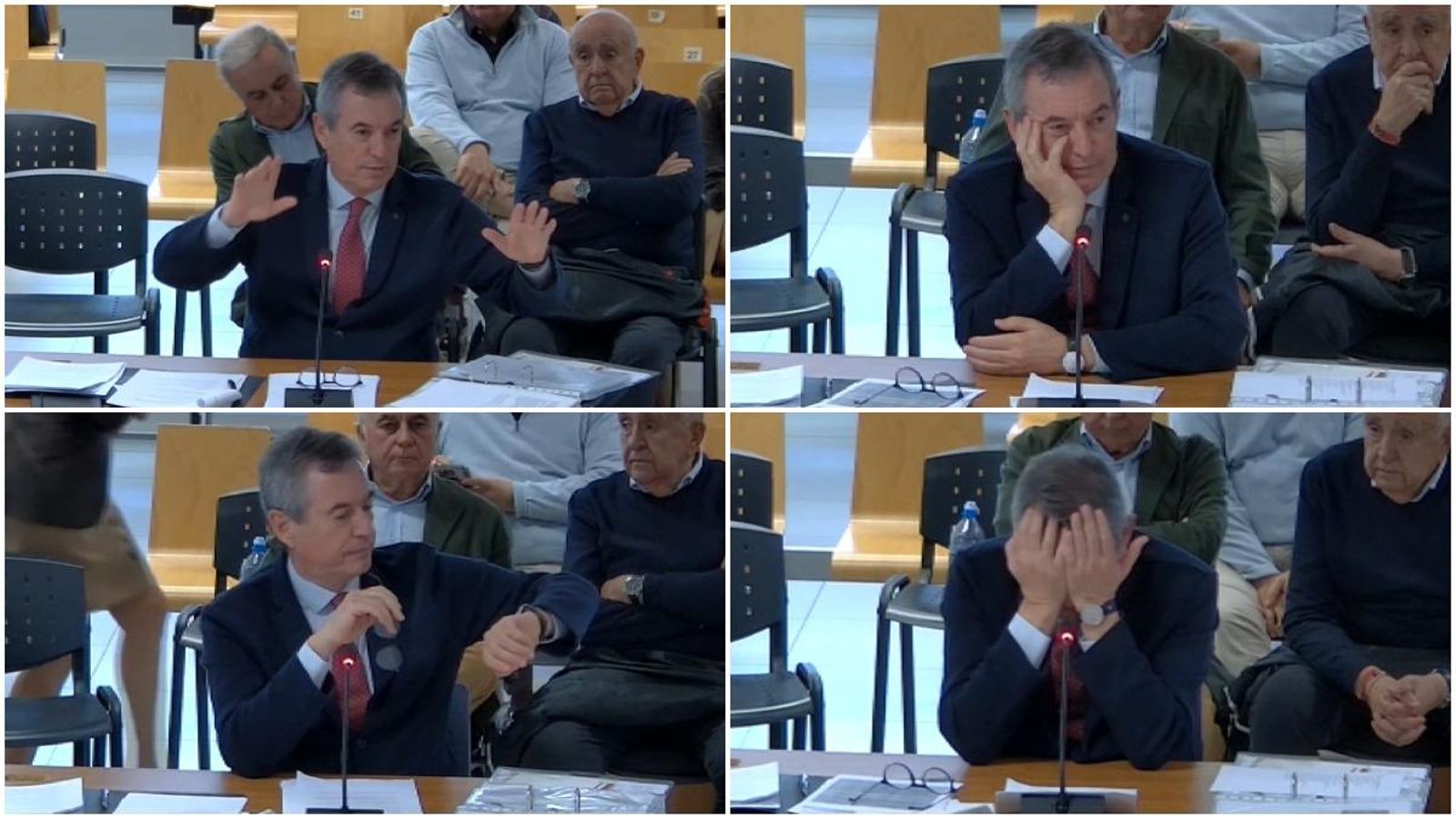 L'assessor fiscal Paco Grau, imputat en el cas Erial, en diversos moments, durant les tres hores de declaració