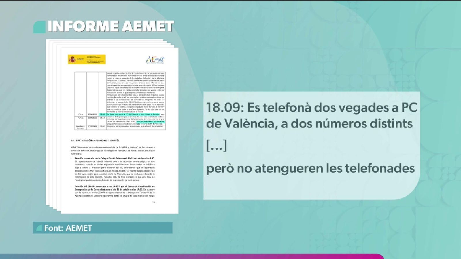 Destacat de l'informe de l'Aemet sobre les telefonades a Protecció Civil de l'112
