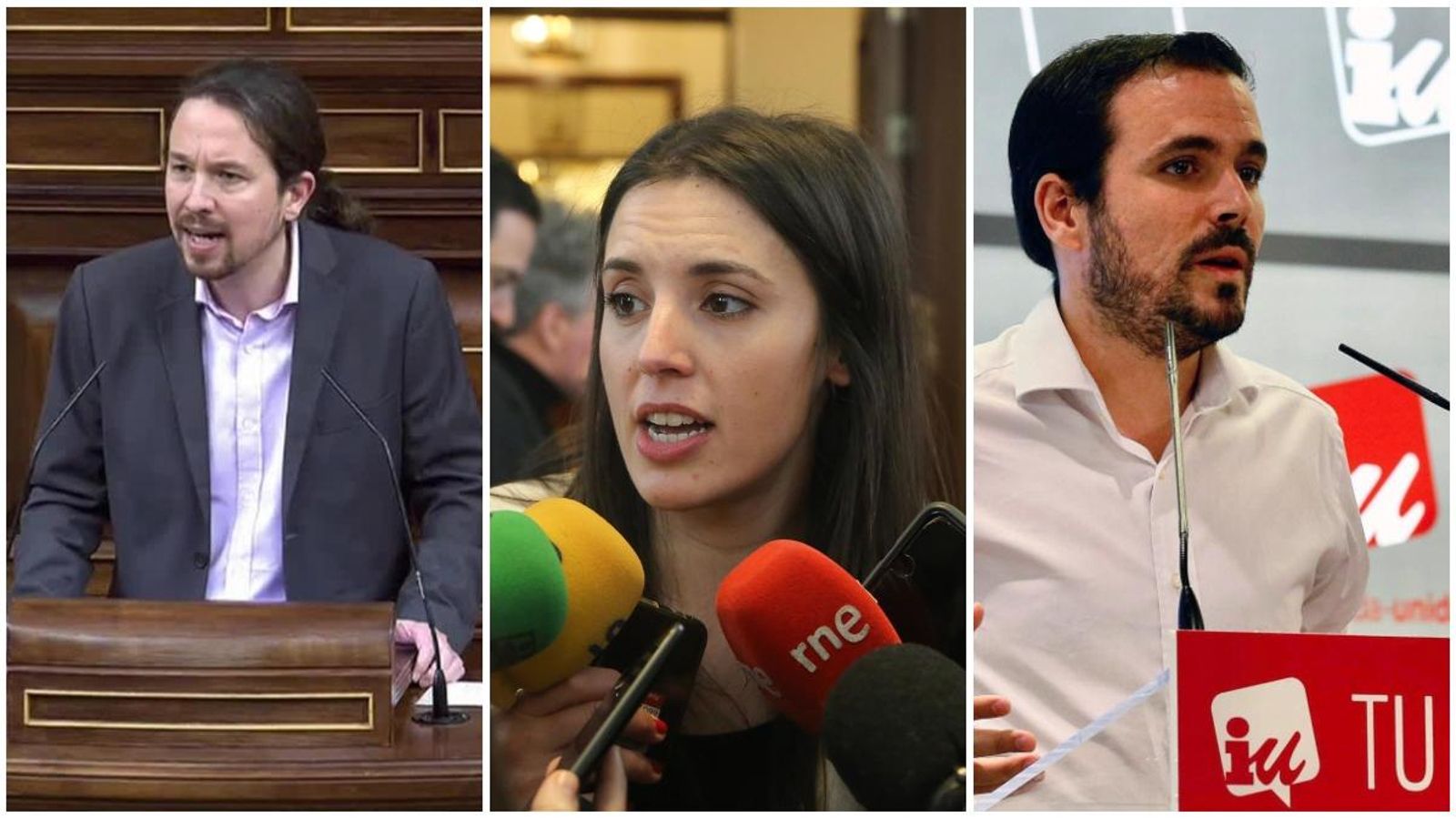 Alberto Garzón, Irene Montero i Pablo Iglesias entre els ministres del nou govern.