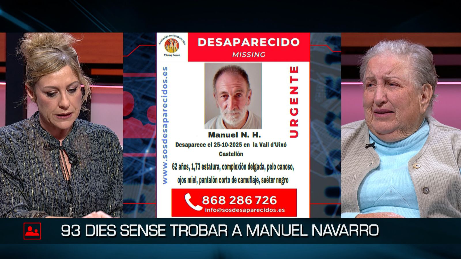 Antonia, mare de Manuel Navarro: “Que el troben, no puc viure sense ell”