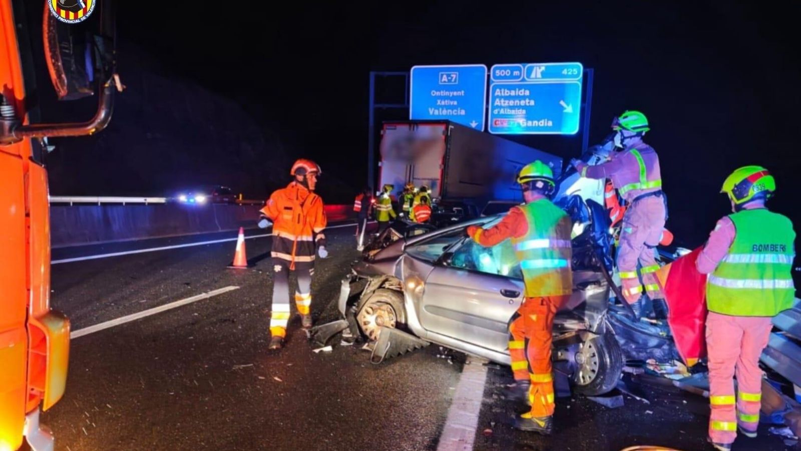 Bombers actuant en l'accident, este dilluns