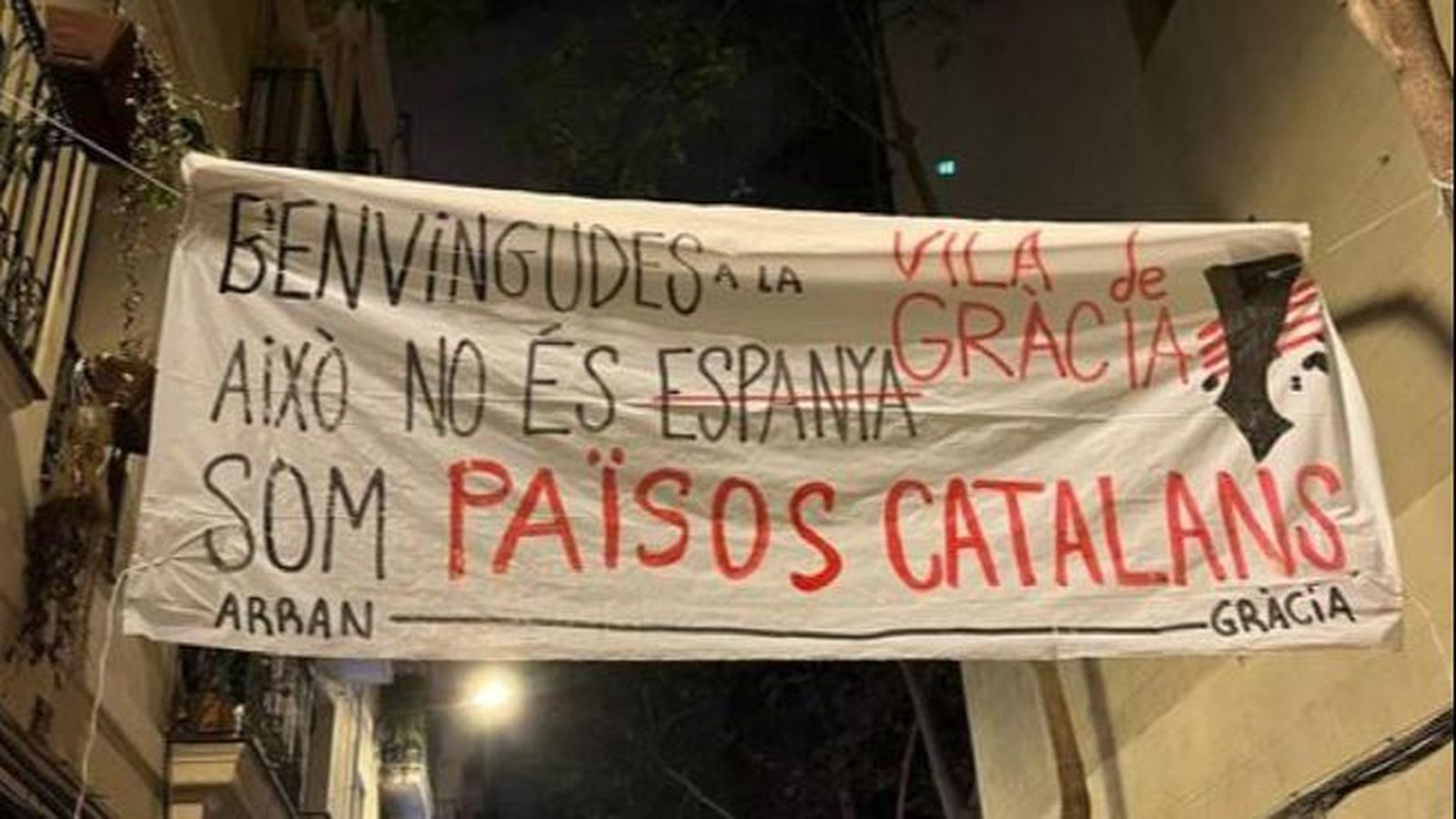 Cartell d'Arran en què es fa referència als països catalans