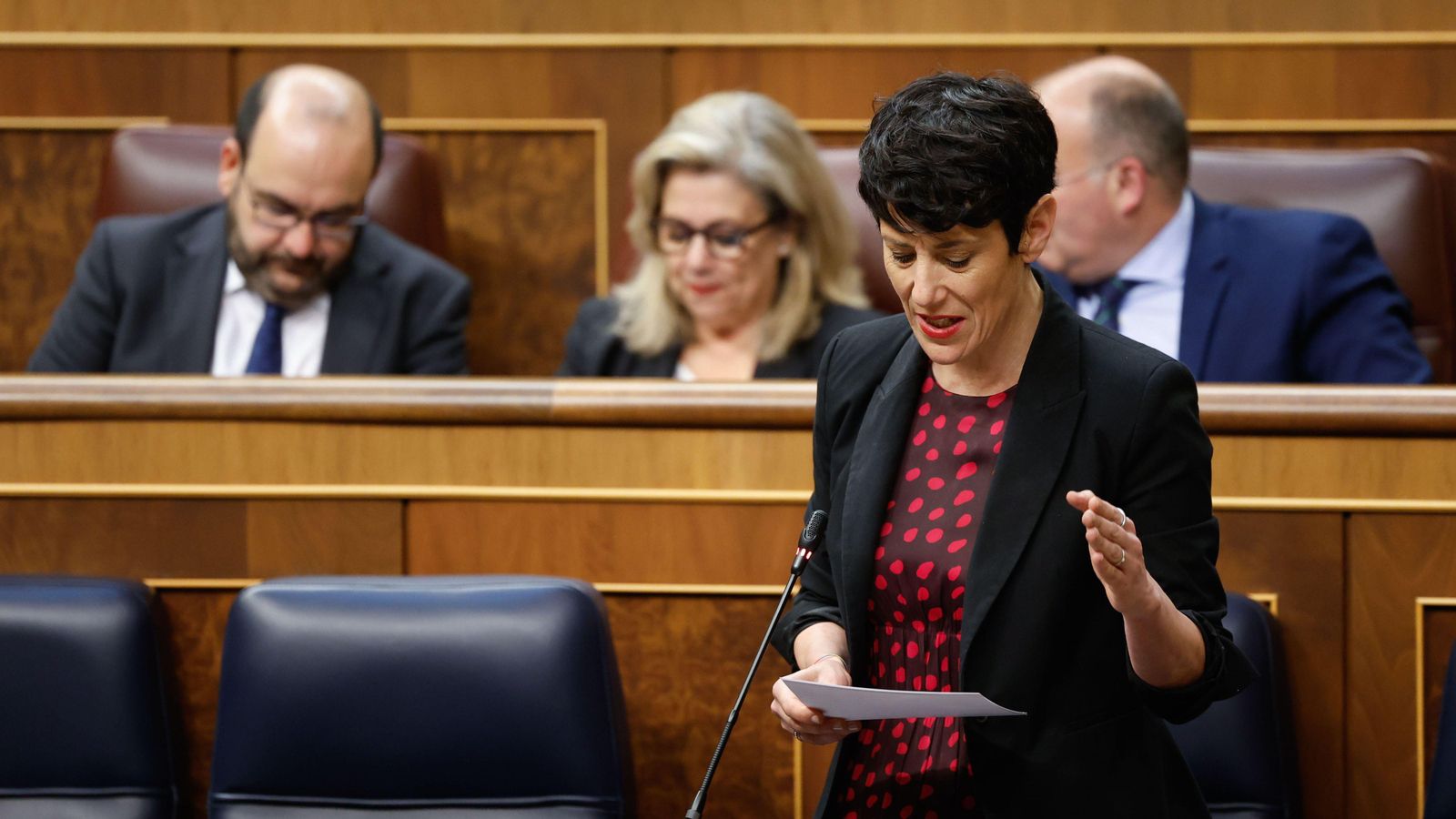 La ministra d'Inclusió, Seguretat Social i Migracions, Elma Saiz, durant el ple del Congrés