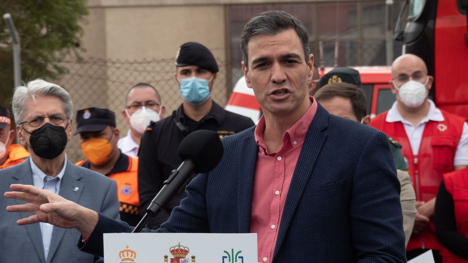 El president del govern espanyol, Pedro Sánchez, visita l'illa de la Palma