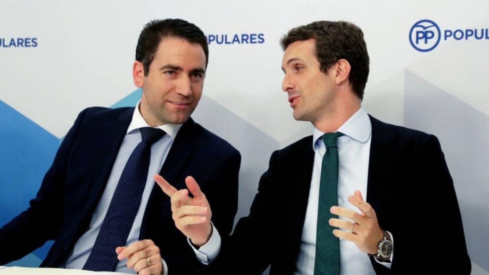 El secretari general del PP, Teodoro García Egea, i el president del PP, Pablo Casado, en una imatge d'arxiu
