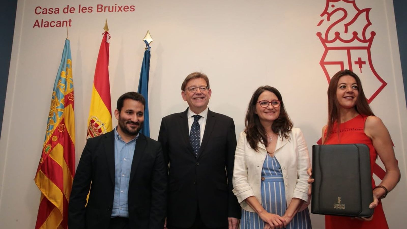 Vicent Marzà, Ximo Puig, Mónica Oltra i Carolina Pascual, aquest dimarts a Alacant