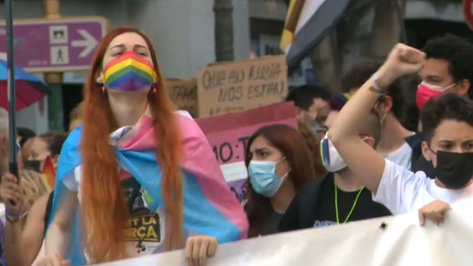 Un moment de la concentració de l'Orgull a València
