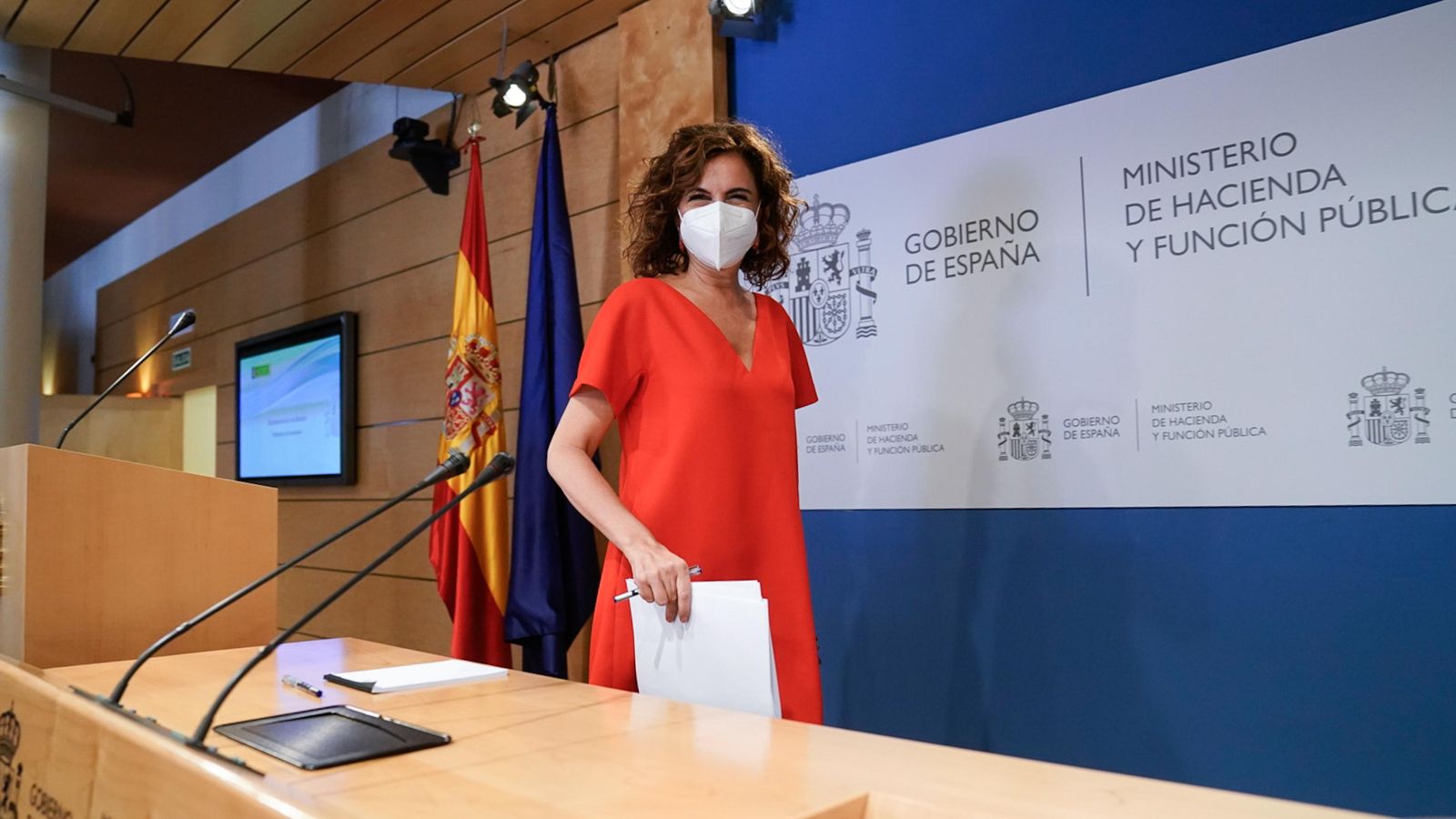 La ministra d'Hisenda, María Jesús Montero, en la roda de premsa posterior al Consell de Política Fiscal i Financera del passat dimecres