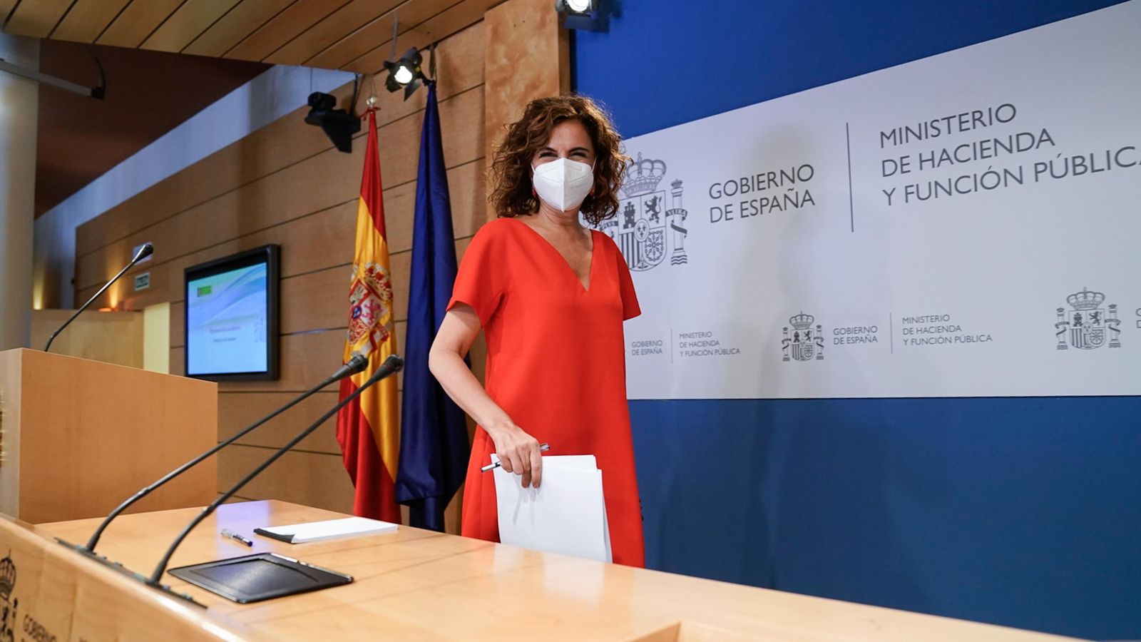 La ministra d'Hisenda, María Jesús Montero, en la roda de premsa posterior al Consell de Política Fiscal i Financera del passat dimecres
