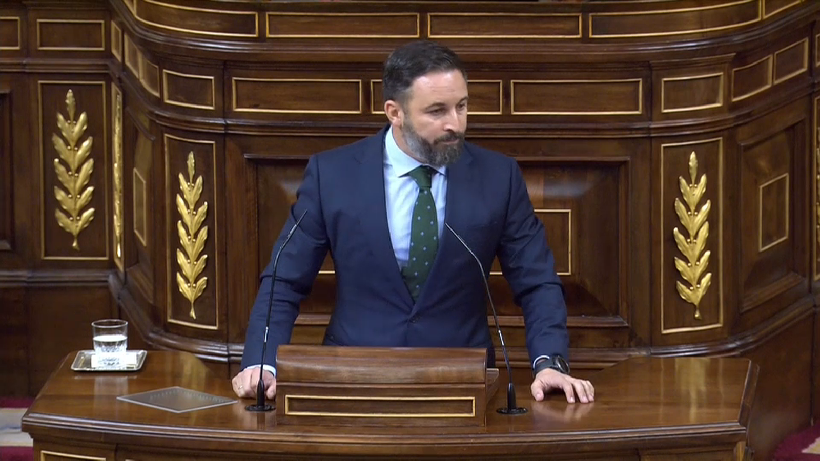 El líder de Vox, Santiago Abascal, durant la sessió plenària al Congrés