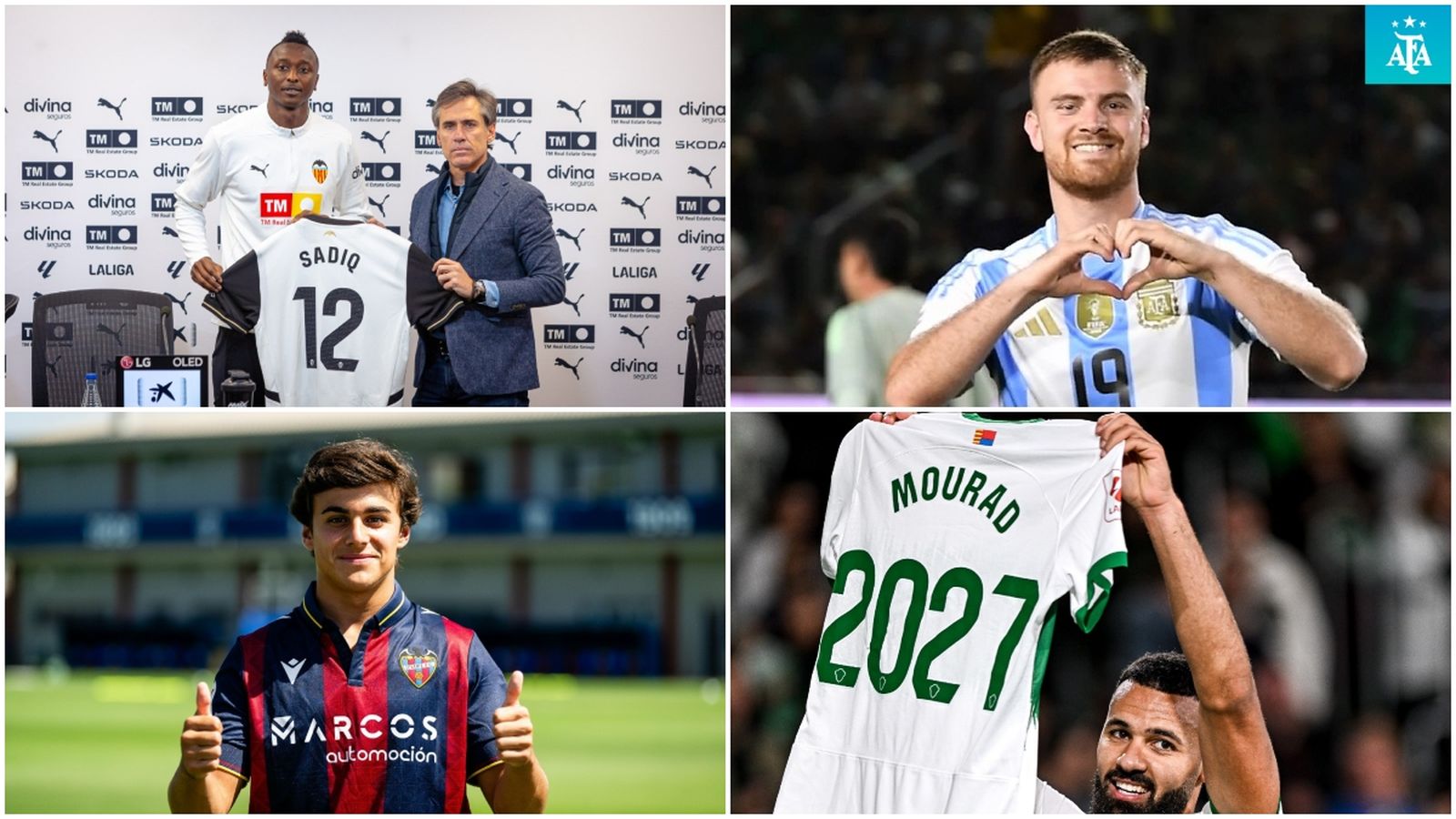 De dalt a baix i d'esquerra a dreta: Sadiq, Carlos Álvarez, Lucas Beltrán i Mourad