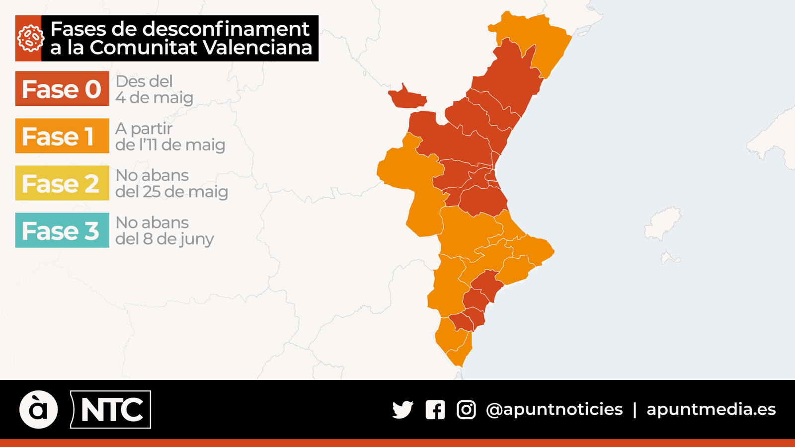 Les àrees més fosques no avançaran cap a la desescalada el pròxim dilluns