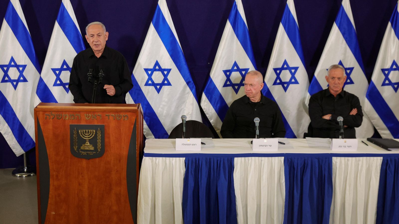 El primer ministre d'Israel, Benjamin Netanyahu, aquest dissabte en una roda de premsa