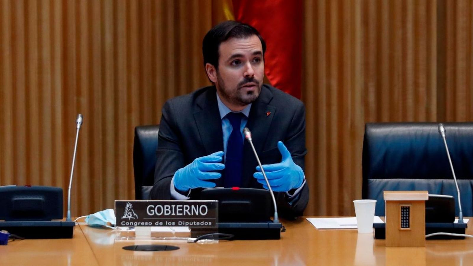 Alberto Garzón, hui, en la Comissió del Congrés. | J.J. Guillén (EFE)