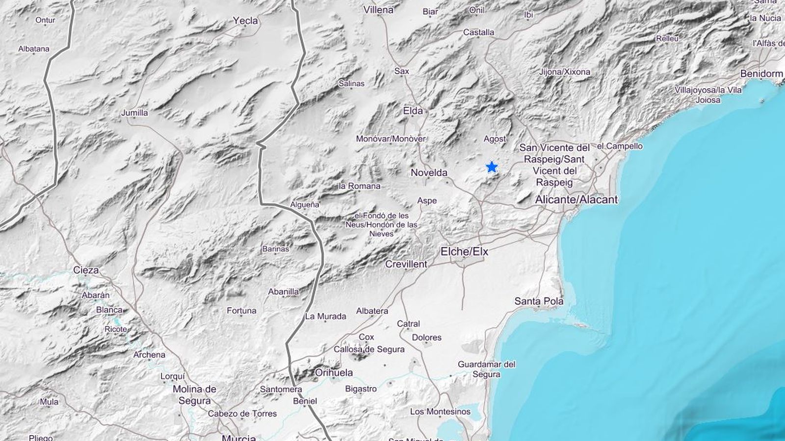 Localització del terratrémol d'Agost