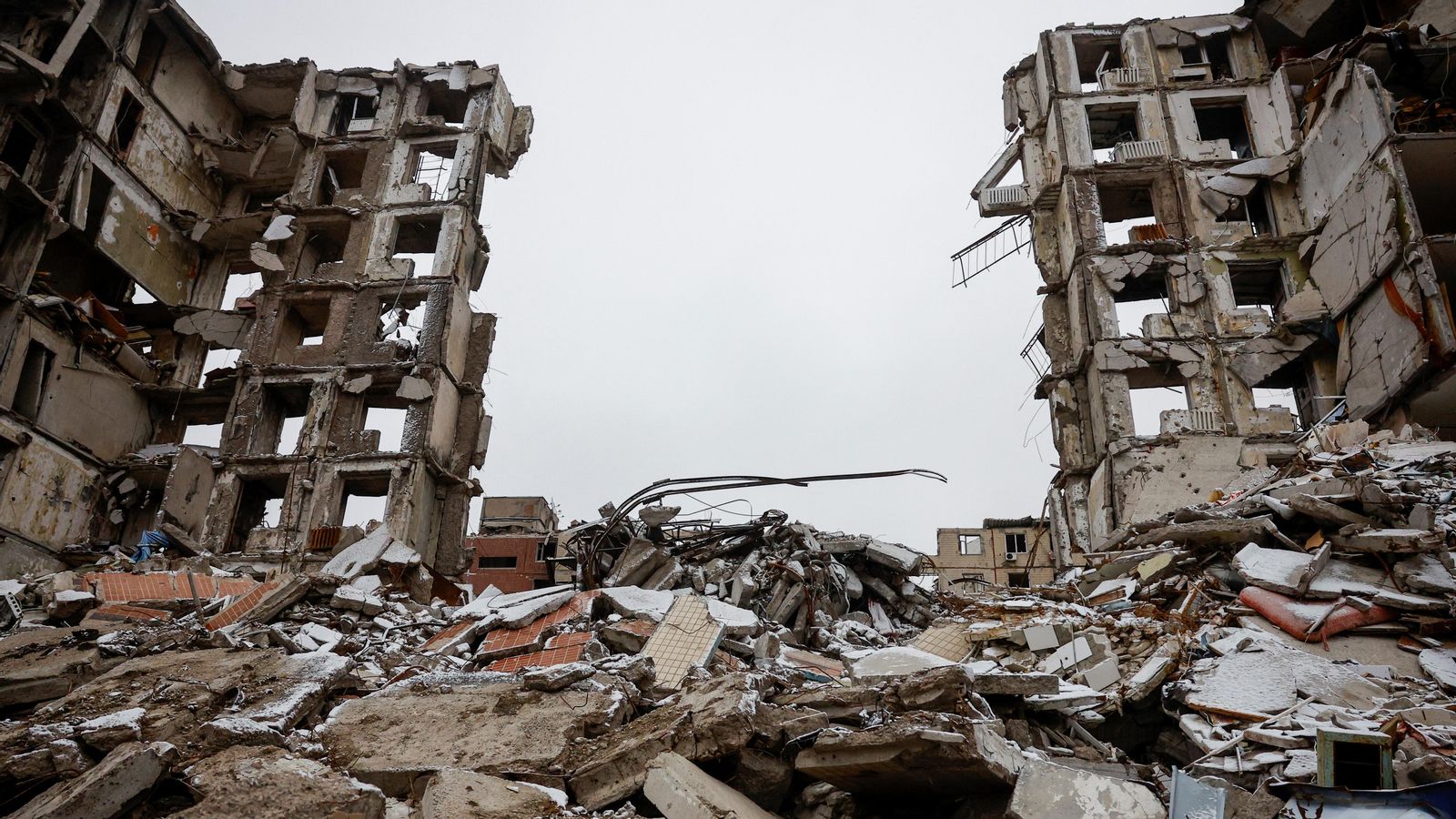 Edifici destruït a Avdiivka, a la regió de Donetsk, Ucraïna, controlada per Rússia