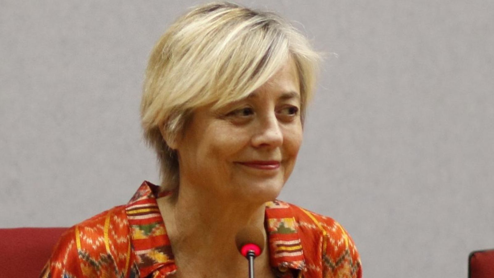 Marisa Gallén durant una conferència del passat mes d'octubre a València