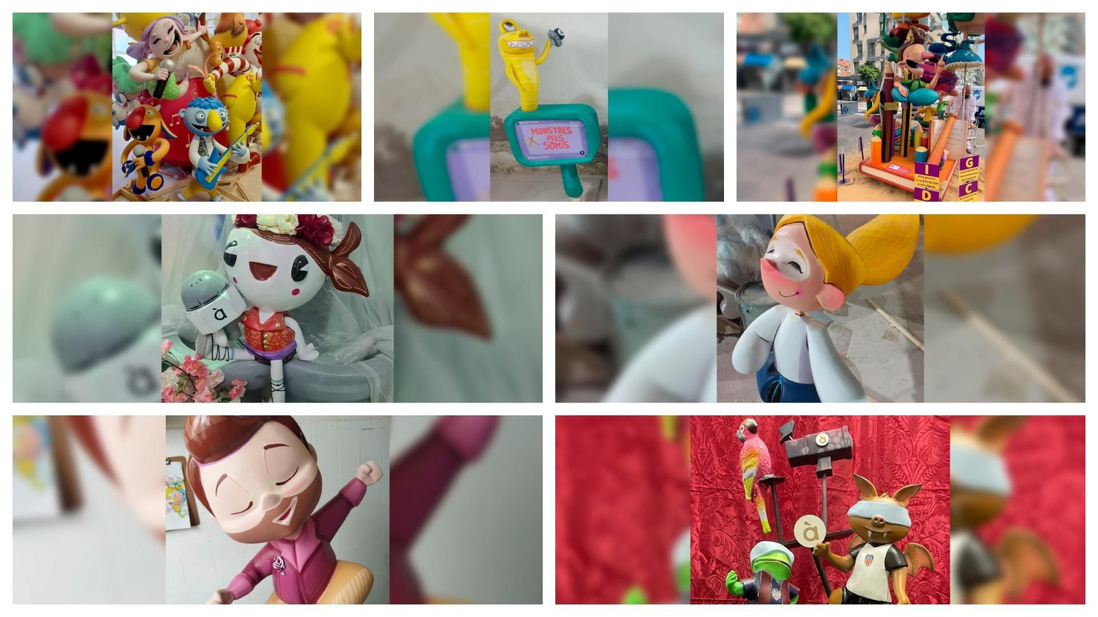 Ninots de les falles infantils que opten als premis La Colla de 2024