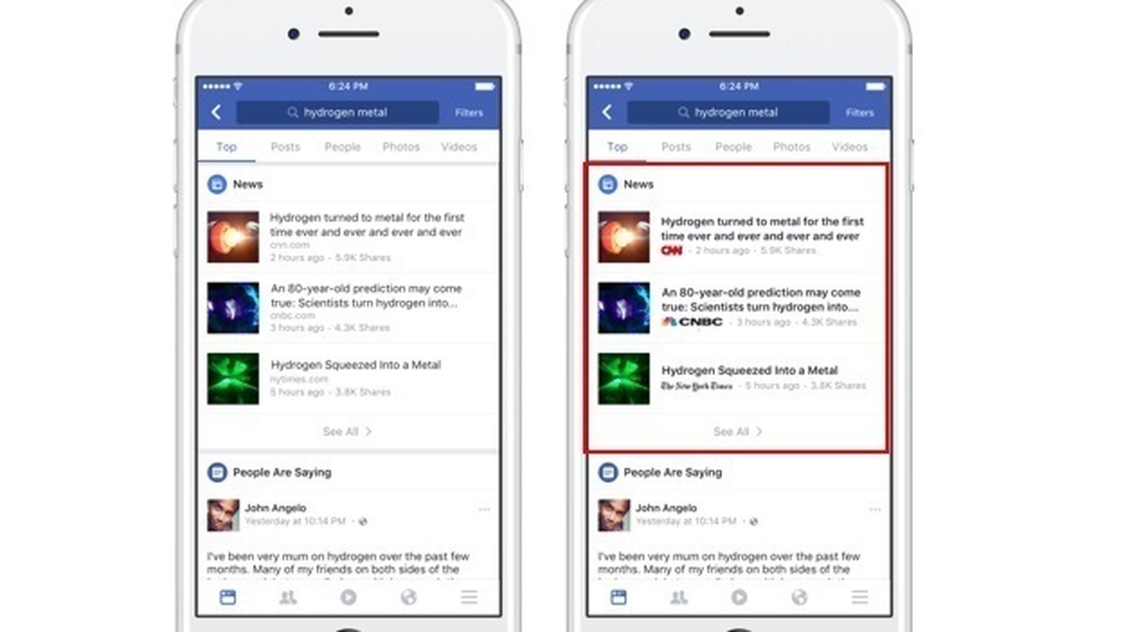 Mitjans de comunicació identificats a Facebook