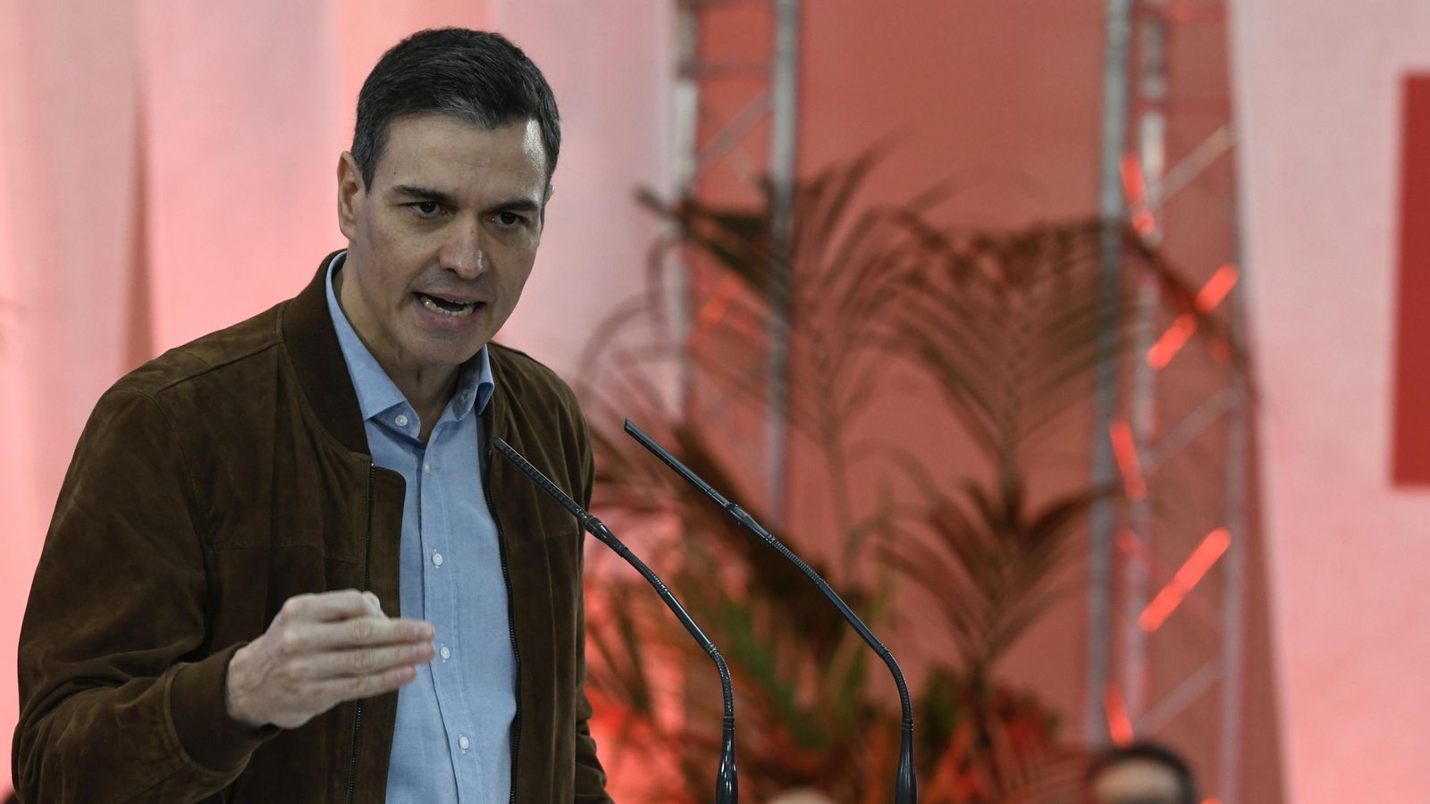 El secretari general del PSOE i president del govern espanyol, Pedro Sánchez, en un acte de partit a Madrid
