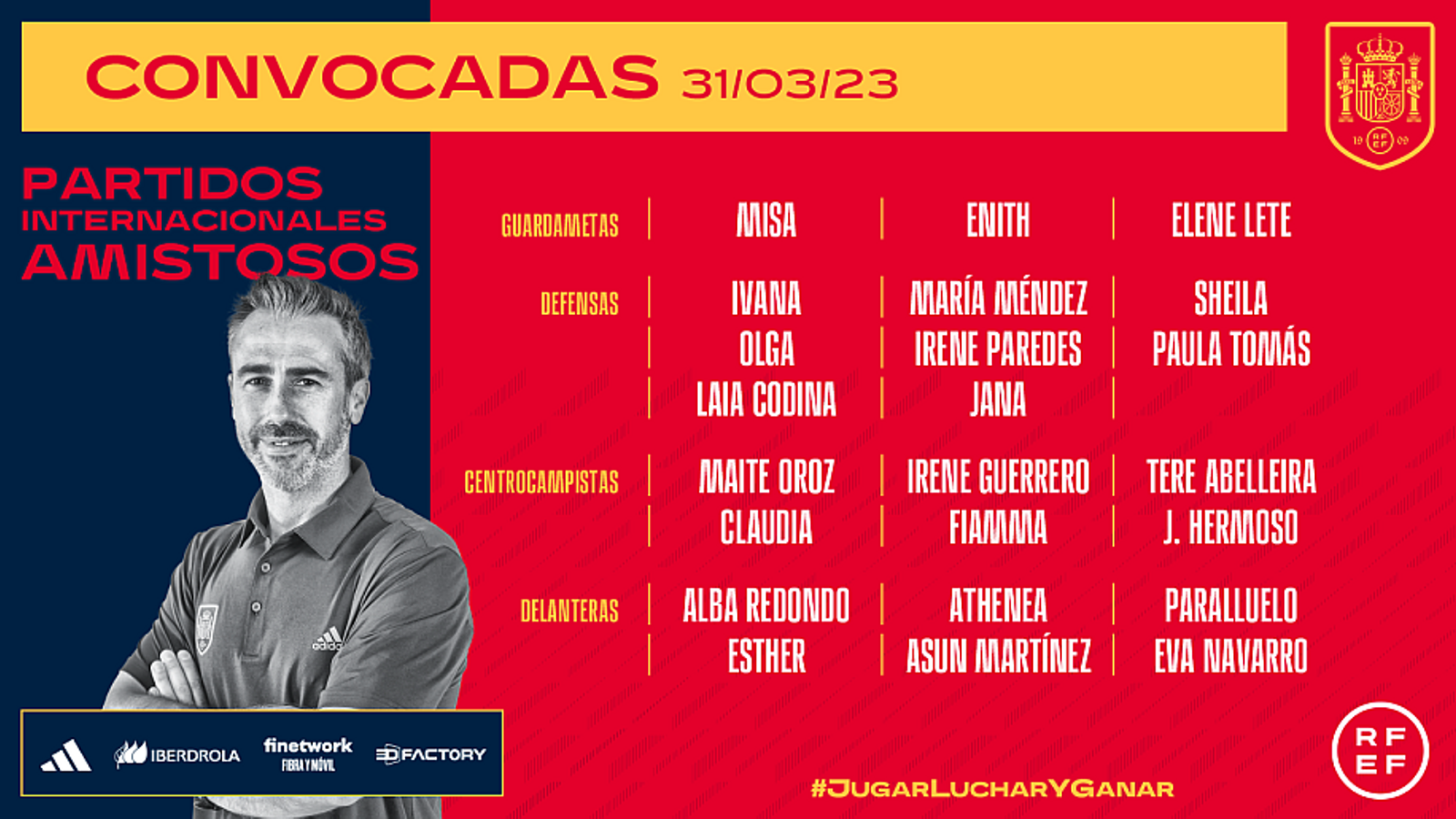 Imatge de la convocatòria de la selecció espanyola de futbol