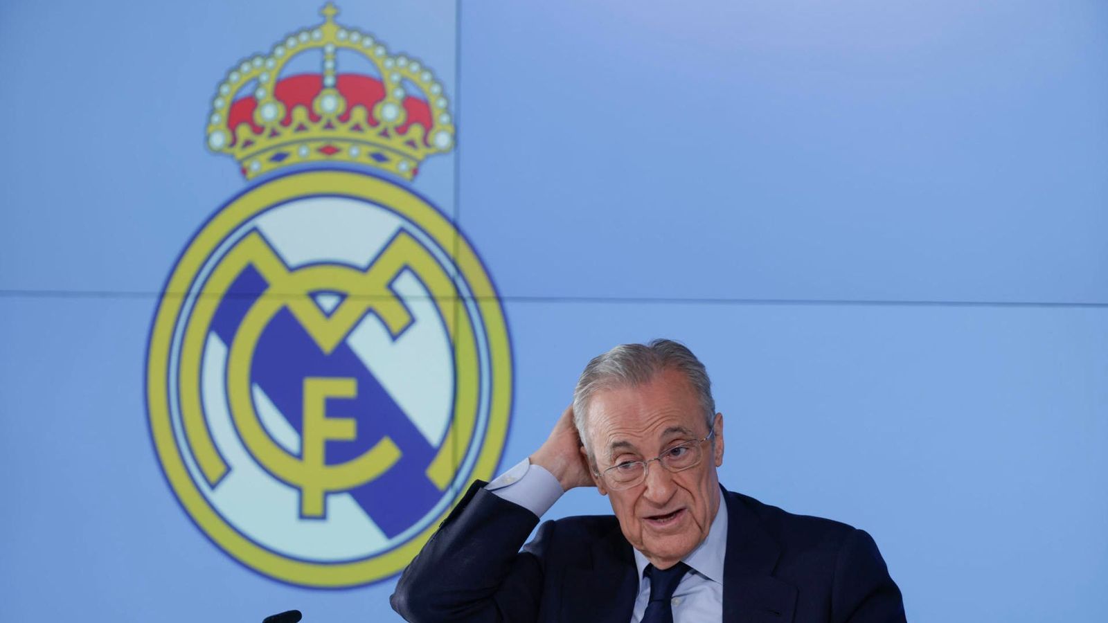 Florentino Pérez, durant la compareixença de premsa