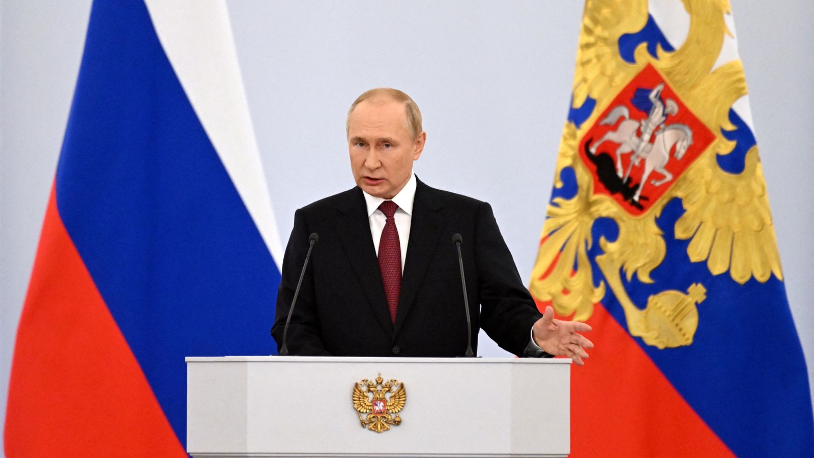 El president rus, Vladímir Putin, proclama l'annexió dels territoris ucraïnesos