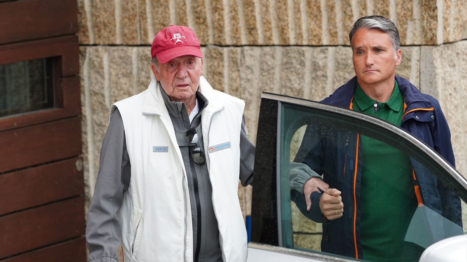 Joan Carles, durant la visita a Sanxenxo en maig de 2022